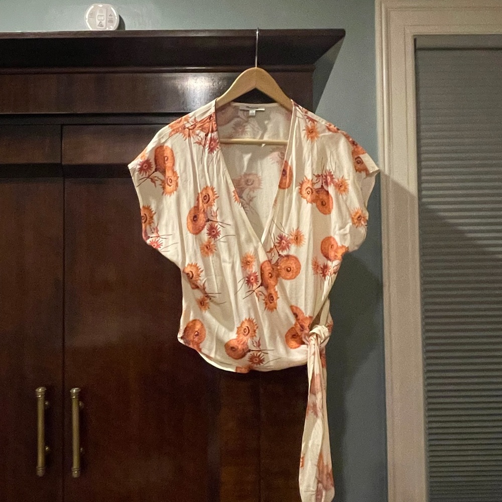 Madewell Floral Wrap Shirt